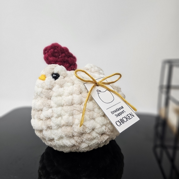 Hand Crafted Other - Emotional Support Chicken, Crochet Chicken, Handmade Chicken Plush
